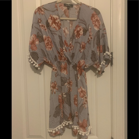 Lulu’s NWT - Dress/Cover-up w/Pom detail - Sz L - Picture 1 of 4